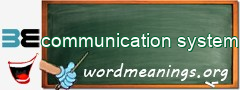 WordMeaning blackboard for communication system
